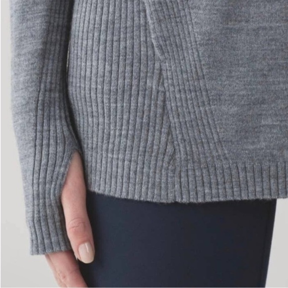 Lululemon Sweat And Savasana Sweater | Merino Wool Grey | Size 4 - Picture 9 of 16